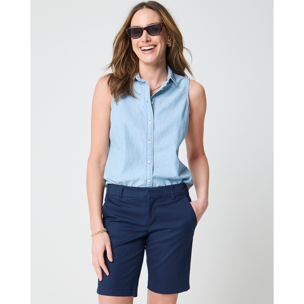J.Crew Frankie Stretch‎ Chino Shorts Navy Blue C0812 Size 8